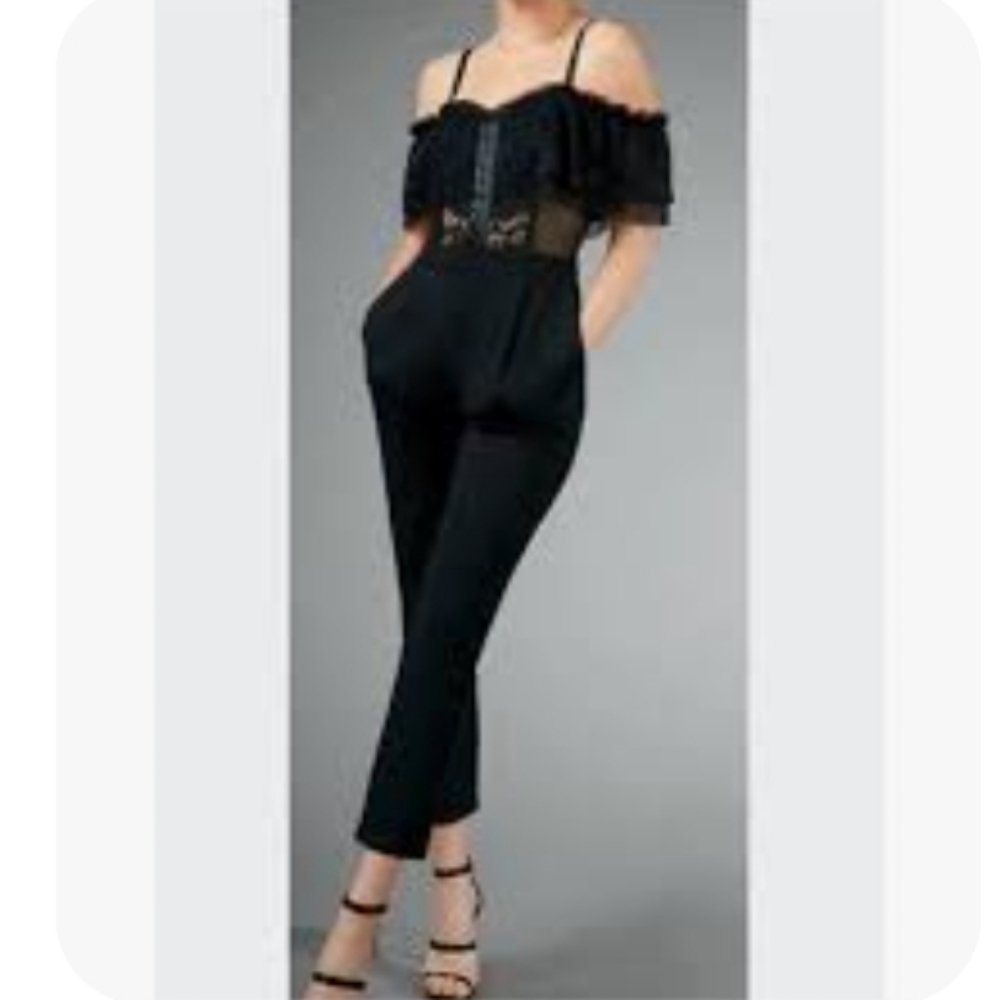 Express Black Lace Corset Jumpsuit